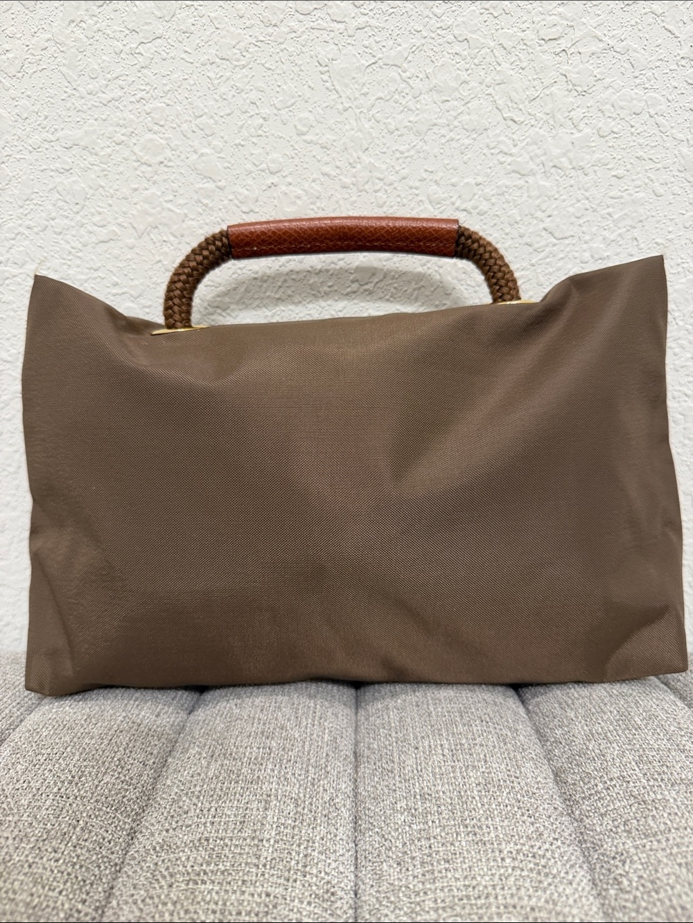 Longchamp Brown Toiletry Pouch with Leather Trim - Picture 4 of 11